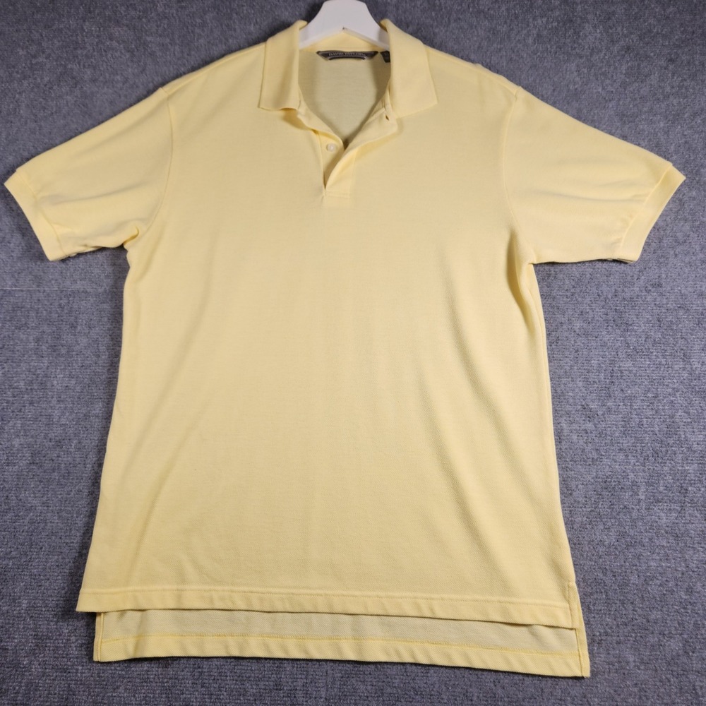 David Taylor Polo Shirt Mens M Yellow Short Sleeve Pique Piqué Solid
